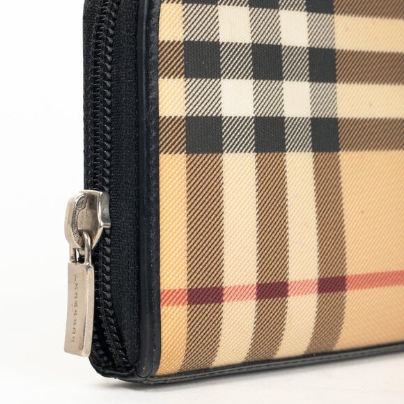 Burberry House-Check Leather-Trim Long Zip Wallet - Picture 6 of 9